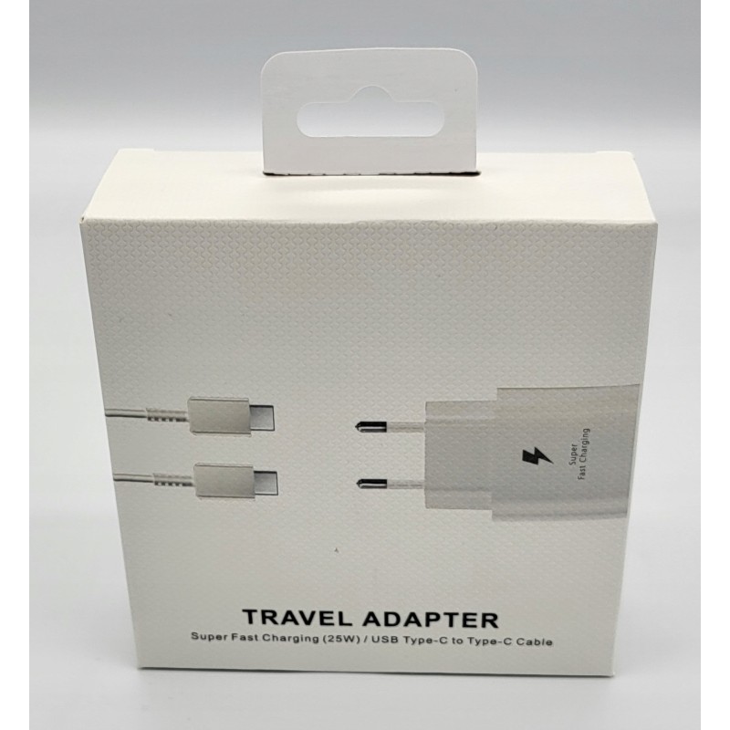 Kostka adapter USB C dla SAMSUNG 25W biała kabel