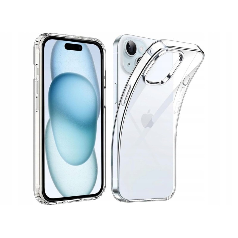 Etui Przezroczyste dla Apple iPhone 15 + Szkło 9D