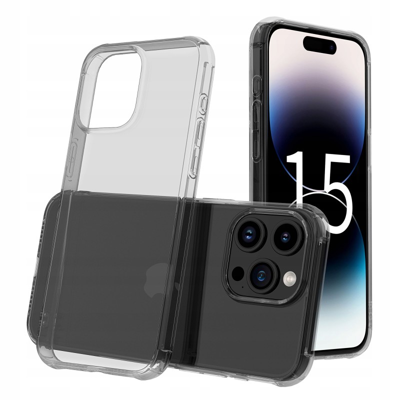 Etui Przezroczyste dla Apple iPhone 15 + Szkło 9D