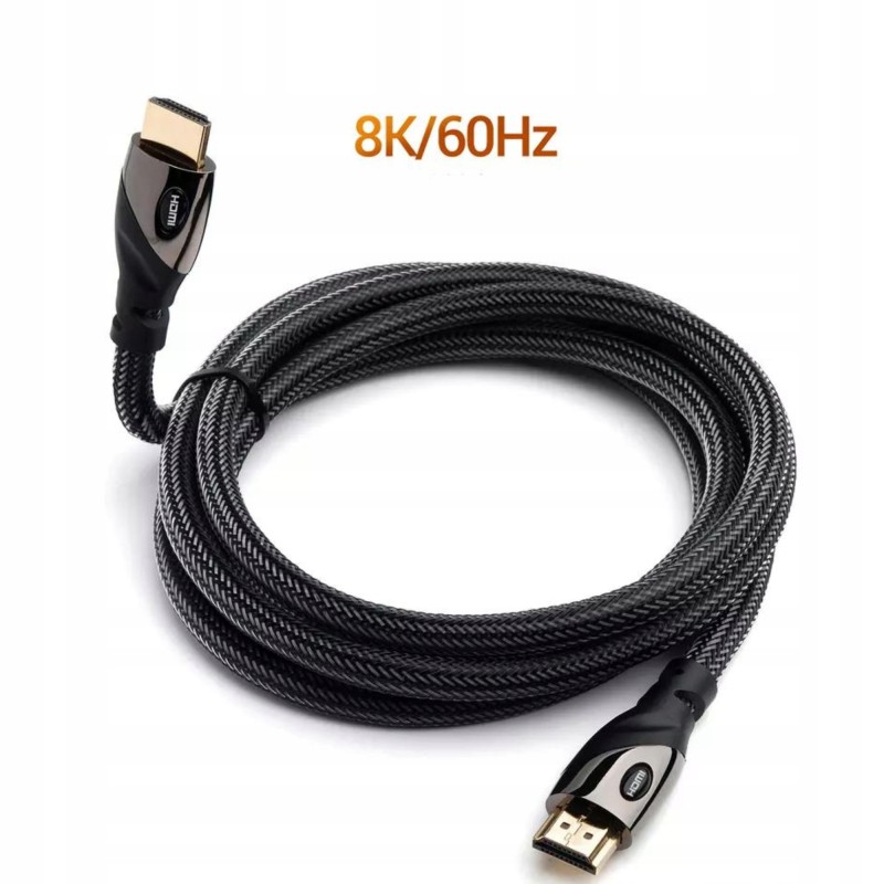 Kabel HDMI 2.1 MIEDŹ 8K 60HZ 4K 120Hz 48Gbps 1m