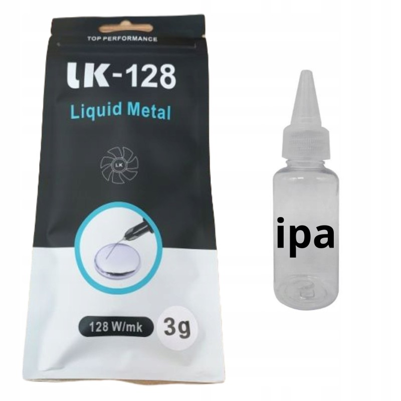 Ciekły Metal Liquid Metal LK-128W/MK 3g + IPA alkohol izopropylowy Ciekły Metal Liquid Metal LK-128W/MK 3g + IPA alkohol izopropylowy