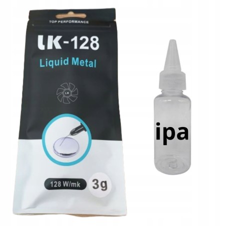 Ciekły Metal Liquid Metal LK-128W/MK 1g + IPA alkohol izopropylowy