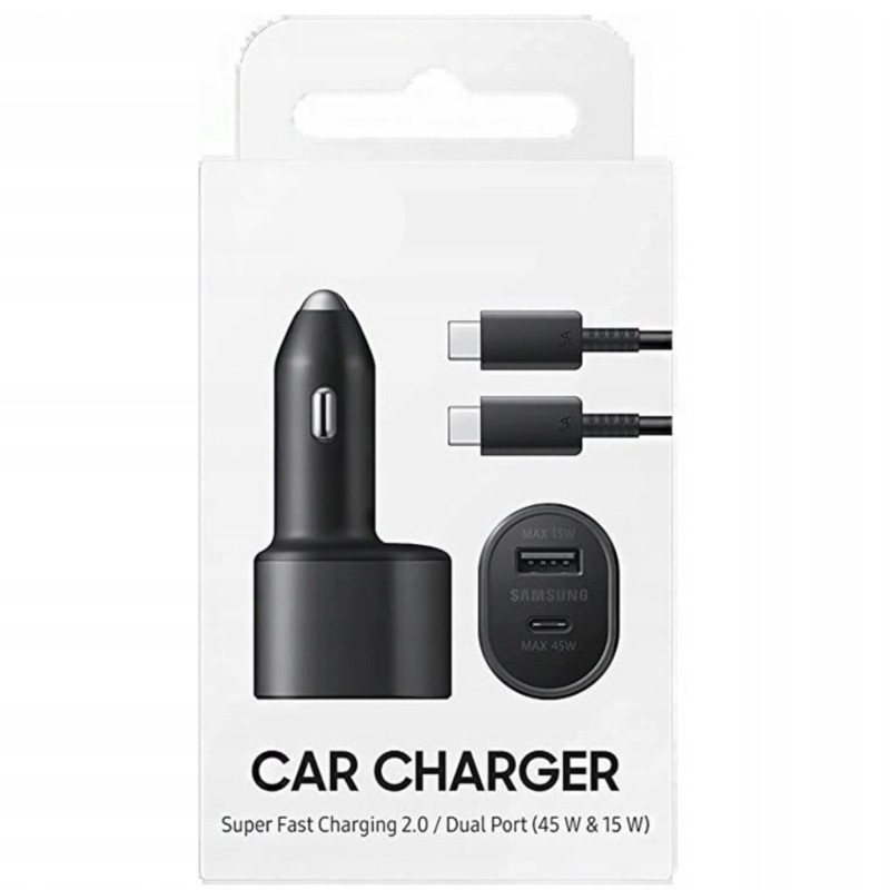 MOCNA ŁADOWARKA SAMOCHODOWA DLA SAMSUNG 45w 15w MOCNA ŁADOWARKA SAMOCHODOWA DLA SAMSUNG 45w 15w