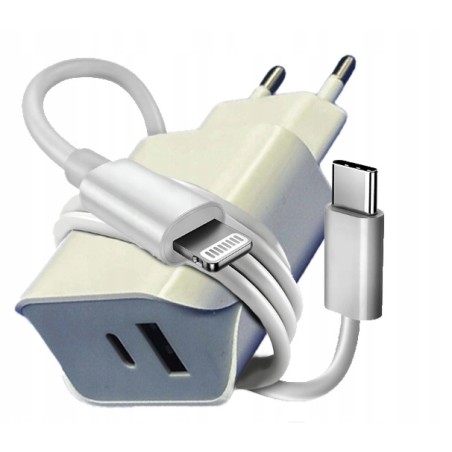 ŁADOWARKA SIECIOWA 20w dla iPhone + Gratis Kabel Usb-c do Lightning 1m