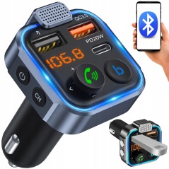 TRANSMITER BLUETOOTH FM AUDIO Samochodowy MP3 BT Do Samochodu Auta RGB