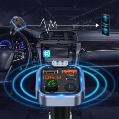 TRANSMITER BLUETOOTH FM AUDIO Samochodowy MP3 BT Do Samochodu Auta RGB TRANSMITER BLUETOOTH FM AUDIO Samochodowy MP3 BT Do Samochodu Auta RGB