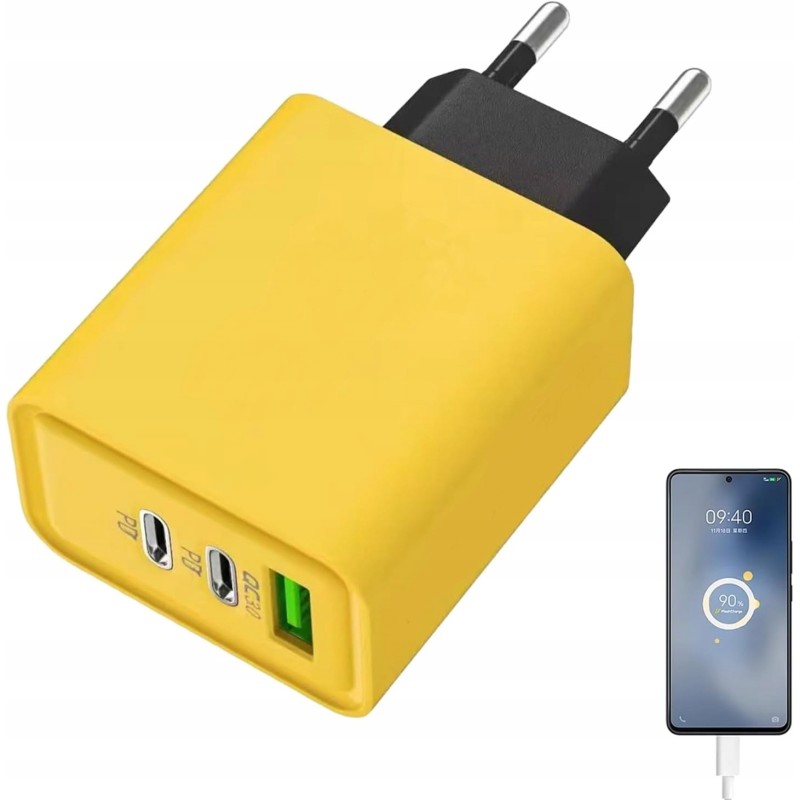 Ładowarka Sieciowa Szybka GaN II 65W 3A QC 3.0 2x USB C A Power Delivery
