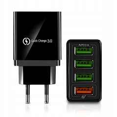 Ładowarka Sieciowa z Szybkim ładowaniem Quick Charge 3.0 4x USB Do telefonu