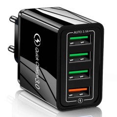 Ładowarka Sieciowa z Szybkim ładowaniem Quick Charge 3.0 4x USB Do telefonu