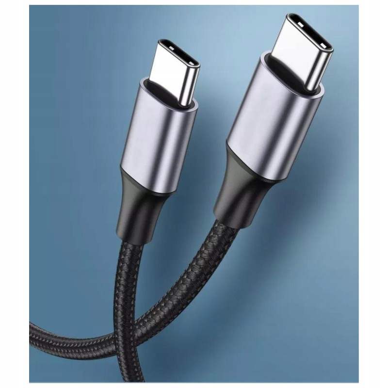 Kabel 2m USB-C - USB-C Szybkie Ładowanie 60w 3.0 w oplocie JAKOŚĆ PREMIUM Kabel 2m USB-C - USB-C Szybkie Ładowanie 60w 3.0 w oplocie JAKOŚĆ PREMIUM