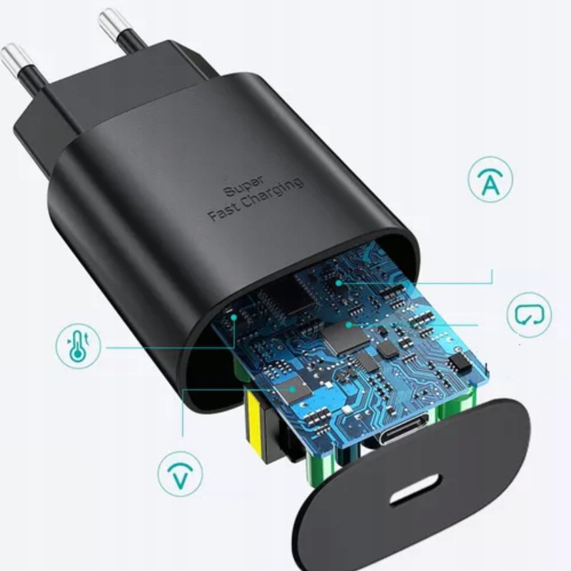 Kostka adapter USB C dla SAMSUNG 25W SUPER FAST A14 Kostka adapter USB C dla SAMSUNG 25W SUPER FAST A14