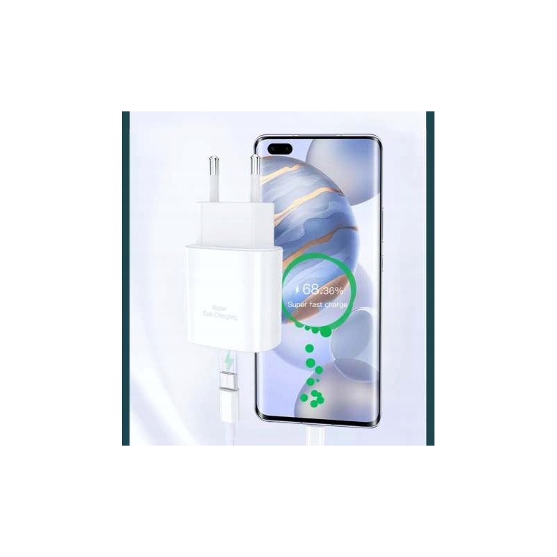 Kostka adapter USB C dla SAMSUNG 25W biała kabel Kostka adapter USB C dla SAMSUNG 25W biała kabel