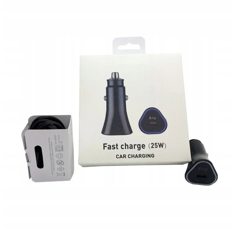 SZYBKA ŁADOWARKA SAMOCHODOWA 25W USB-C + KABEL 1M SZYBKA ŁADOWARKA SAMOCHODOWA 25W USB-C + KABEL 1M