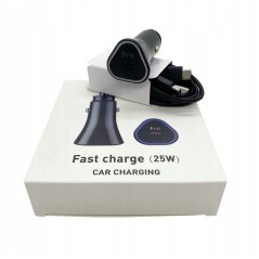 SZYBKA ŁADOWARKA SAMOCHODOWA 25W USB-C + KABEL 1M SZYBKA ŁADOWARKA SAMOCHODOWA 25W USB-C + KABEL 1M