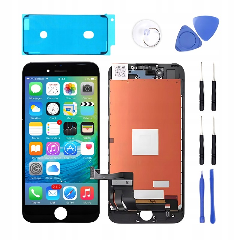 WYŚWIETLACZ LCD DO APPLE IPHONE 8 PLUS CZARNY EKRAN Szybka Premium TOUCH 3d