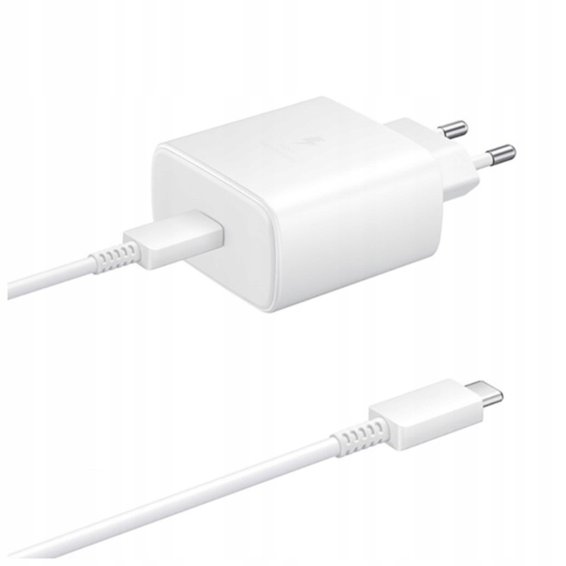 SZYBKA ŁADOWARKA SIECIOWA 45W USB-C DLA SAMSUNG S24 KABEL BIAŁA SZYBKA ŁADOWARKA SIECIOWA 45W USB-C DLA SAMSUNG S24 KABEL BIAŁA