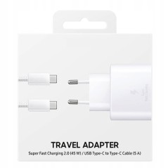 SZYBKA ŁADOWARKA SIECIOWA 45W USB-C DLA SAMSUNG S24 KABEL BIAŁA SZYBKA ŁADOWARKA SIECIOWA 45W USB-C DLA SAMSUNG S24 KABEL BIAŁA