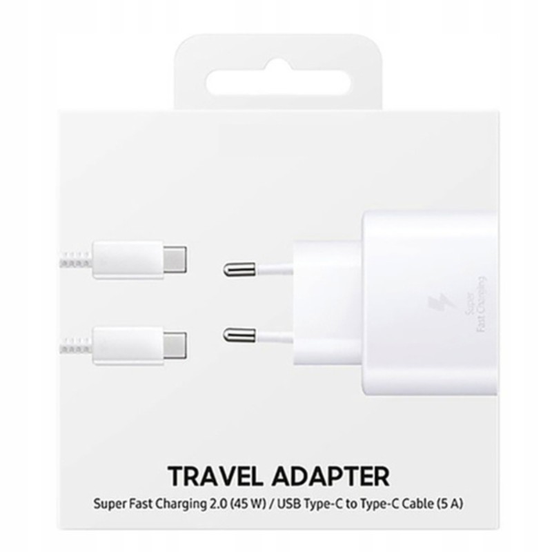 SZYBKA ŁADOWARKA SIECIOWA 45W USB-C DLA SAMSUNG S24 KABEL BIAŁA SZYBKA ŁADOWARKA SIECIOWA 45W USB-C DLA SAMSUNG S24 KABEL BIAŁA