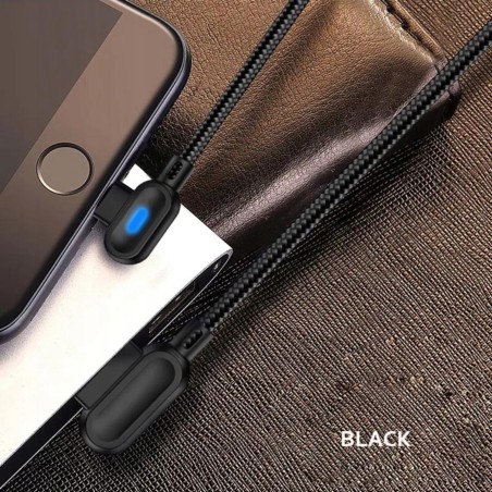 NOWY KABEL USB C USB KĄTOWY led SZYBKIE ŁADOWANIE 3.0 1m