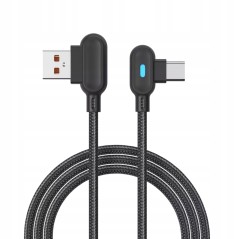NOWY KABEL USB C USB KĄTOWY led SZYBKIE ŁADOWANIE 3.0 1m