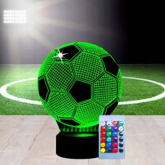 LAMPKA NOCNA LED PIŁKA NOŻNA BIURKOWA DLA DZIECKA NA BIURKO 3D RGB + PILOT LAMPKA NOCNA LED PIŁKA NOŻNA BIURKOWA DLA DZIECKA NA BIURKO 3D RGB + PILOT