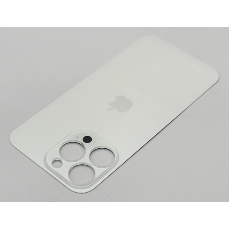 Klapka tylna obudowa do apple iPHONE 15 PRO MAX srebrna/biała BIG HOLE