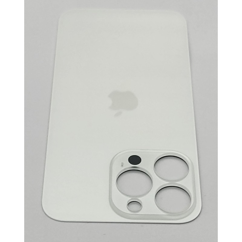 Klapka tylna obudowa do apple iPHONE 15 PRO MAX srebrna/biała BIG HOLE
