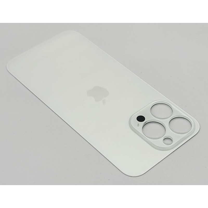 Klapka tylna obudowa do apple iPHONE 15 PRO MAX srebrna/biała BIG HOLE