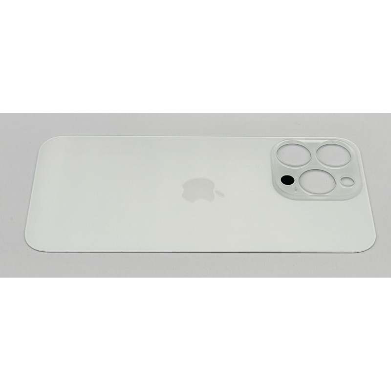 Klapka tylna obudowa do apple iPHONE 15 PRO MAX srebrna/biała BIG HOLE