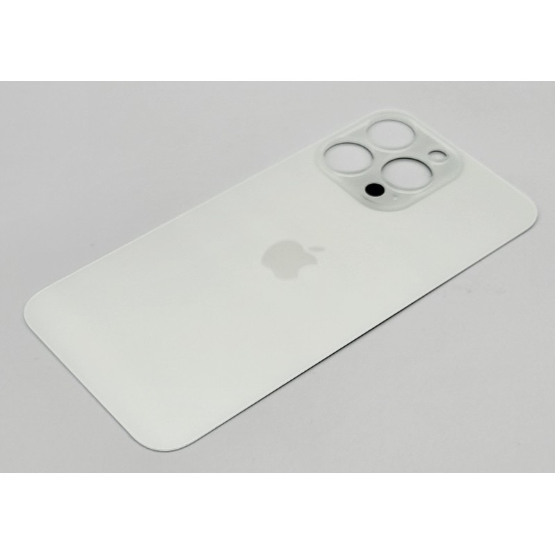Klapka tylna obudowa do apple iPHONE 15 PRO MAX srebrna/biała BIG HOLE