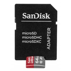 Karta microSDXC SanDisk ULTRA 64GB 100MB/s A1 Cl.10 UHS-I+ adapter