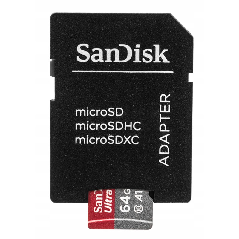 Karta microSDXC SanDisk ULTRA 64GB 100MB/s A1 Cl.10 UHS-I+ adapter