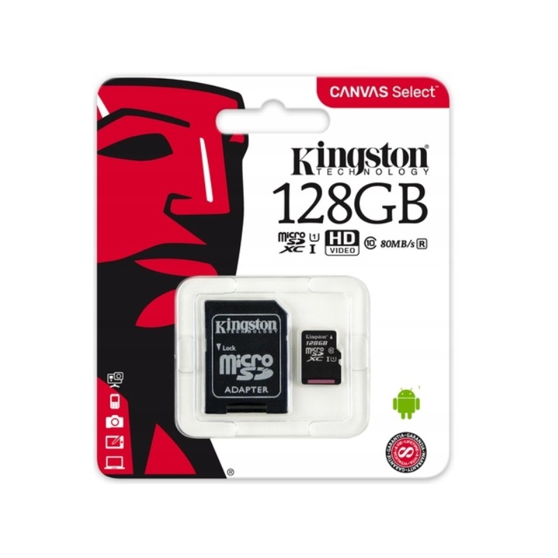 KINGSTON KARTA PAMIĘCI 128GB MICRO SD XC CLASS 10
