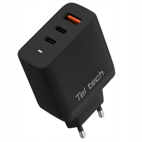 SZYBKA ŁADOWARKA SIECIOWA GaN 65W 2x USB C 1x USB A QC + KABEL TYP C 100W