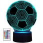 LAMPKA NOCNA LED PIŁKA NOŻNA BIURKOWA DLA DZIECKA NA BIURKO 3D RGB + PILOT