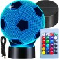 LAMPKA NOCNA LED PIŁKA NOŻNA BIURKOWA DLA DZIECKA NA BIURKO 3D RGB + PILOT
