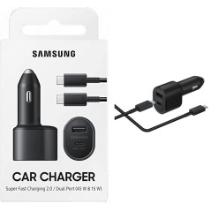 MOCNA ŁADOWARKA SAMOCHODOWA SAMSUNG 45w 15w 2XUSB