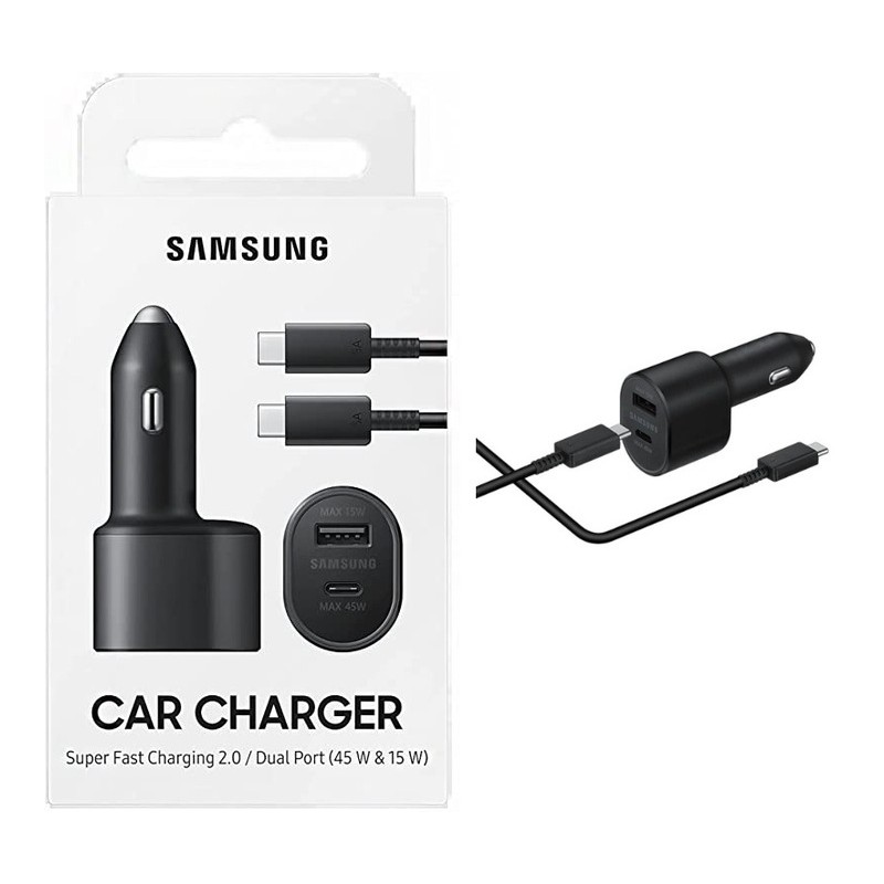 MOCNA ŁADOWARKA SAMOCHODOWA SAMSUNG 45w 15w 2XUSB