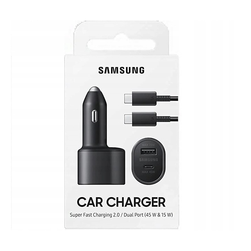 MOCNA ŁADOWARKA SAMOCHODOWA SAMSUNG 45w 15w 2XUSB